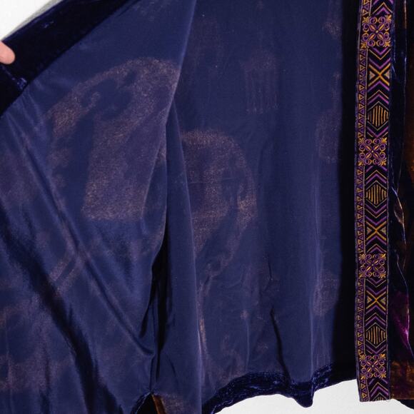 Chico’s Women’s Kimono L/XL Boho Luxe Velvet Burnout Eclectic Grandmacore Global - Picture 5 of 8